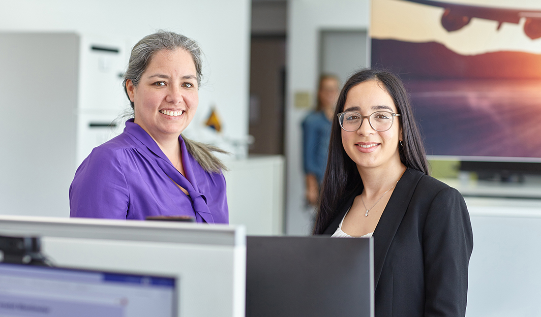 two women in office